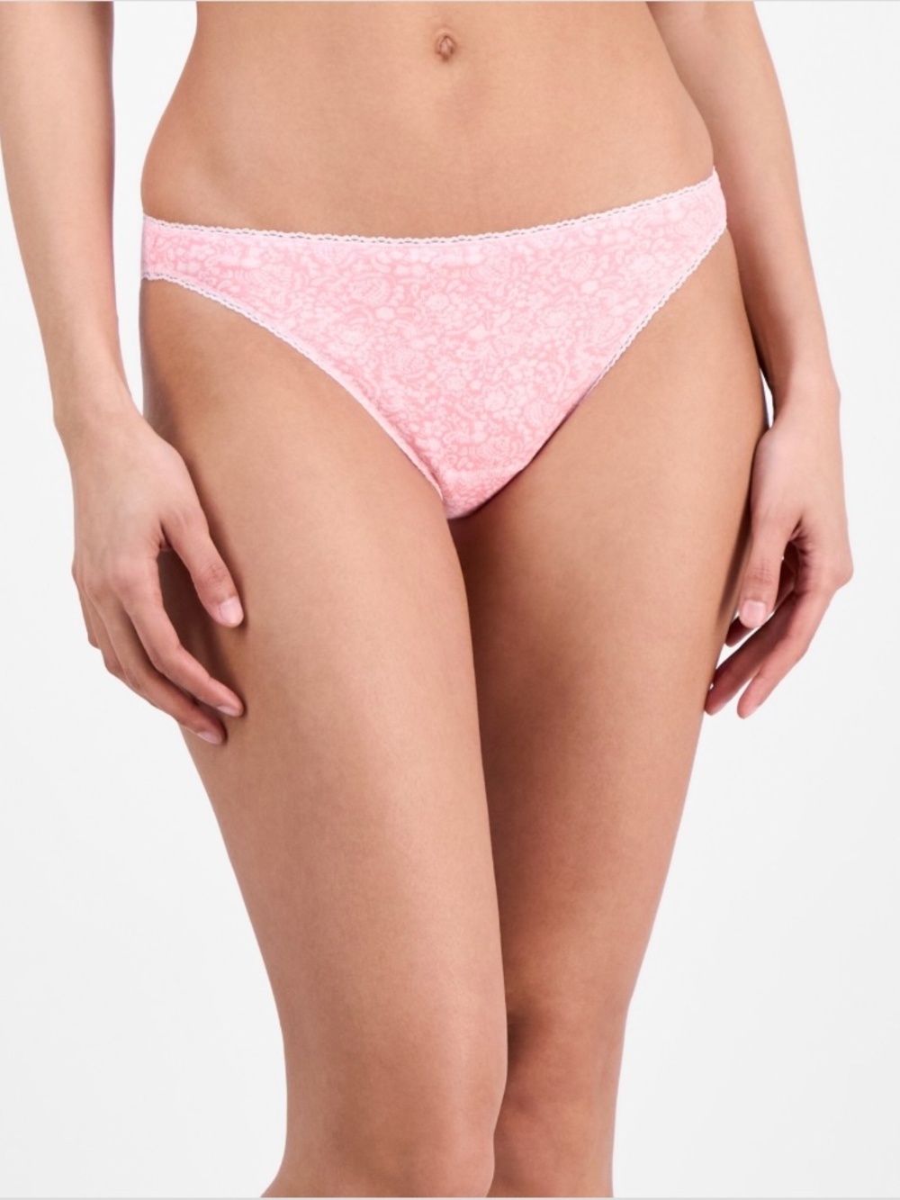 Charter Club Women's Everyday Cotton Bikini Underwear Nant Paisley Pink NWT